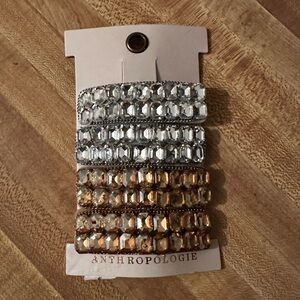 Anthropologie Metallic Beaded hair clips